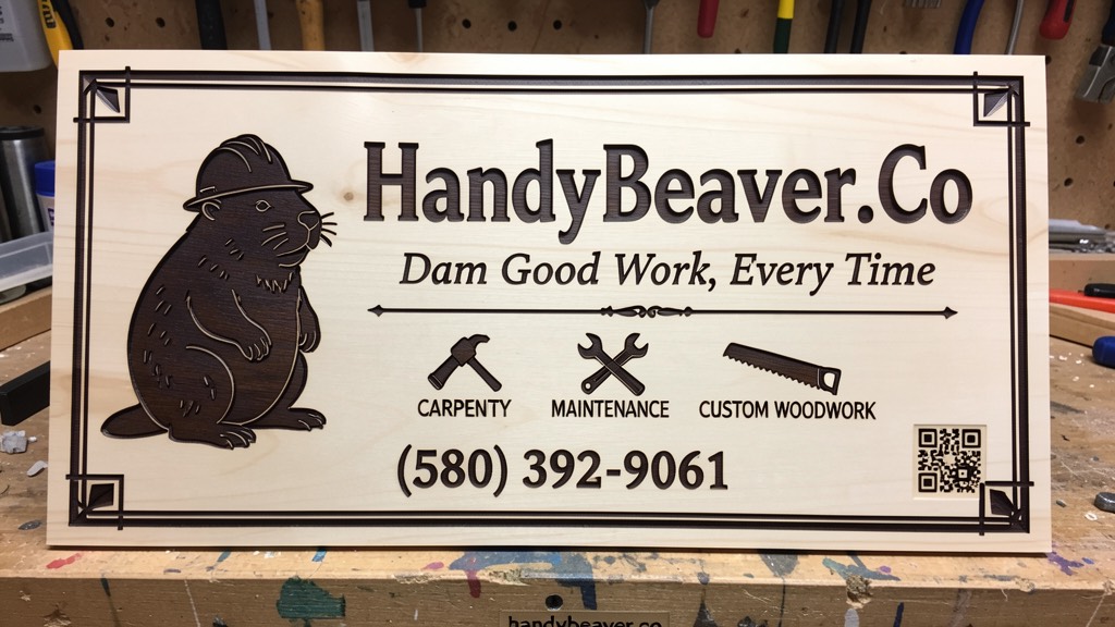 HandyBeaver.Co CNC Business Sign